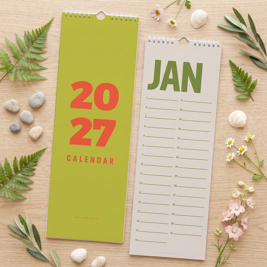 Perpetual Wall Calendar: Retro Simple (Slim, Undated) - photo 1