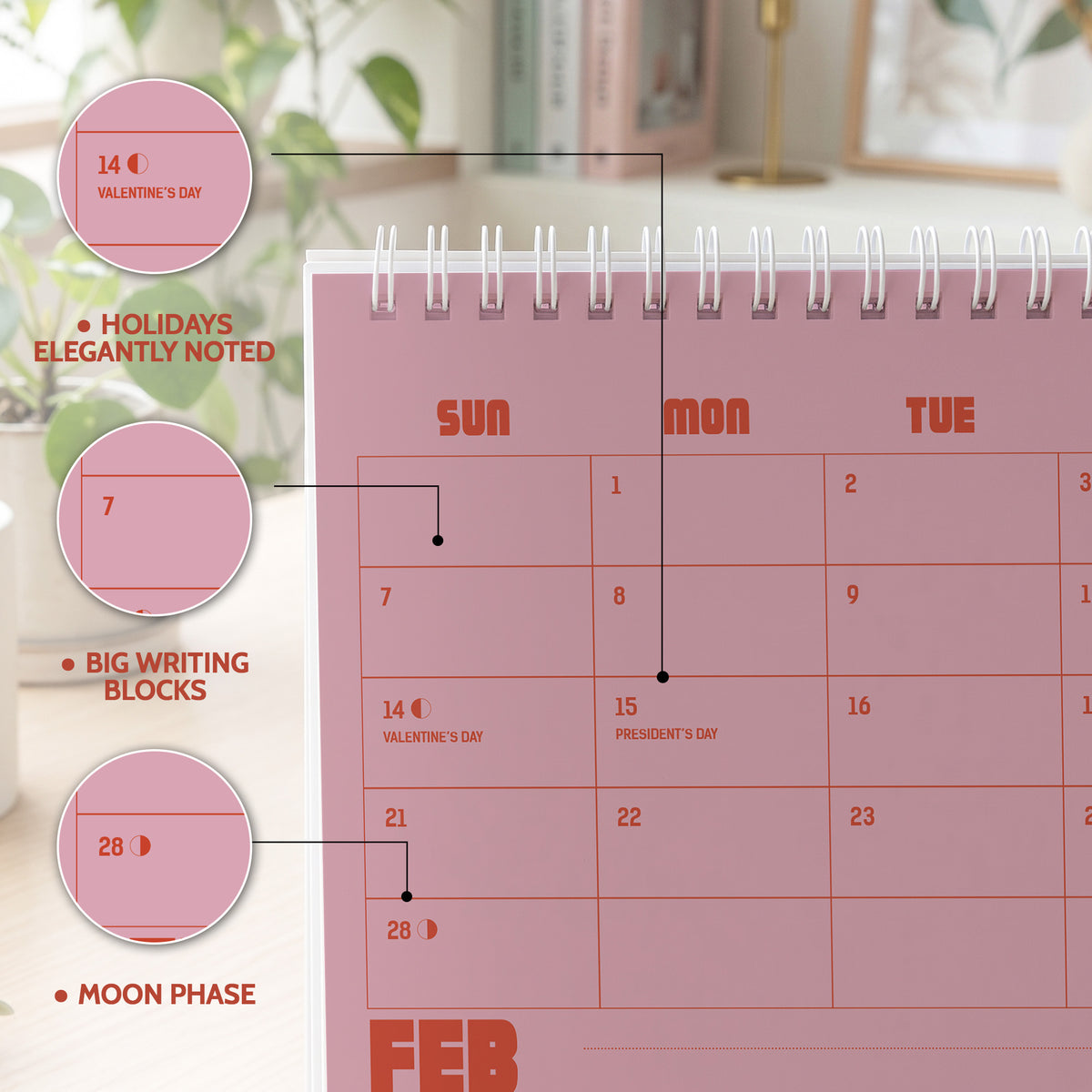 2027 Desk Calendar: Blush Pink - photo 1