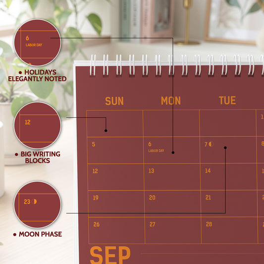 2027 Desk Calendar: Burgundy - photo 1