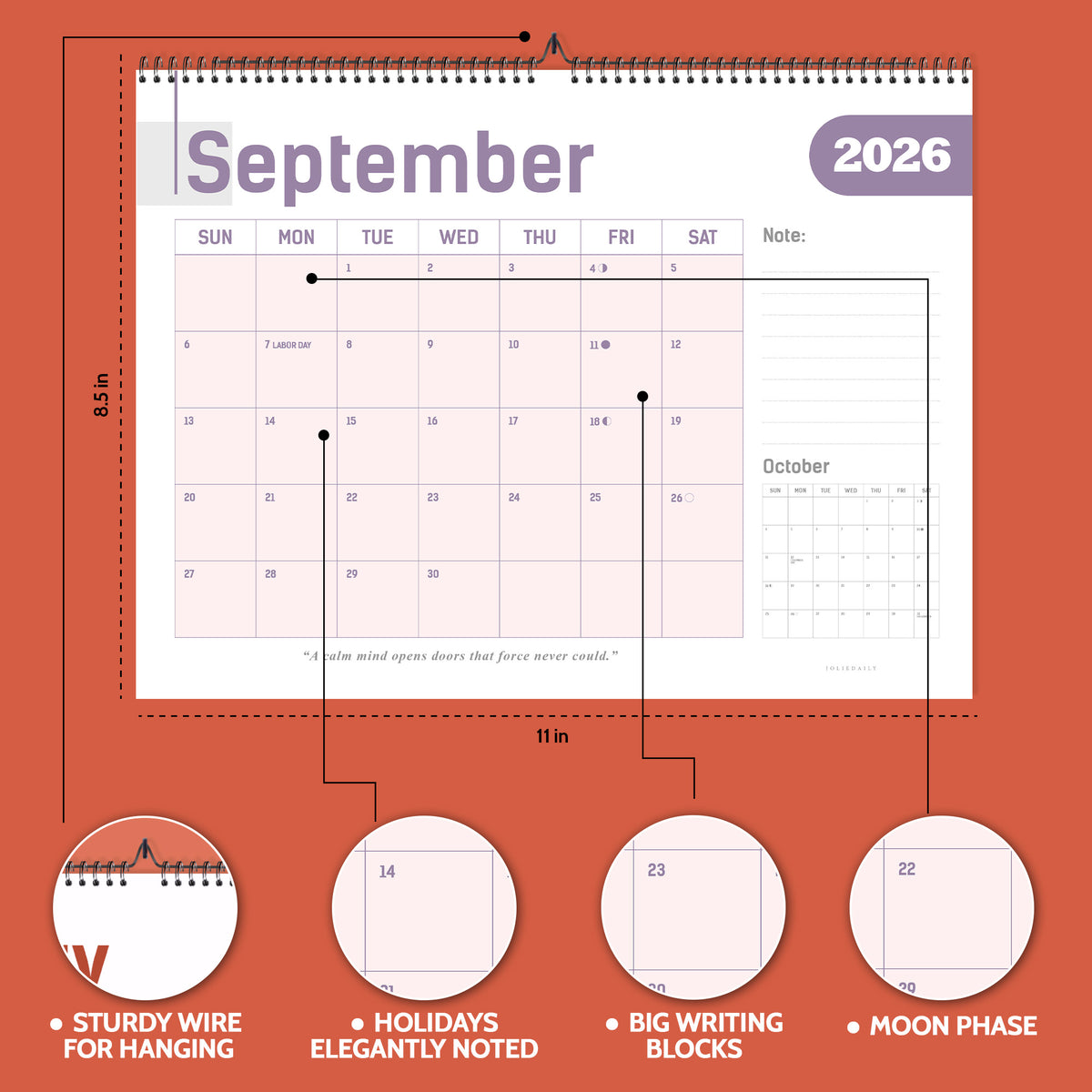 2026 Wall Calendar: Bright Simple - photo 1