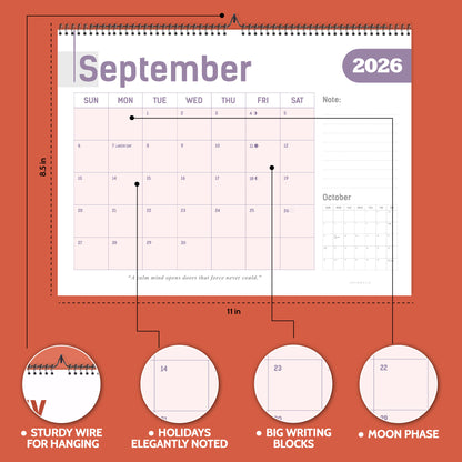 2026 Wall Calendar: Bright Simple - photo 1