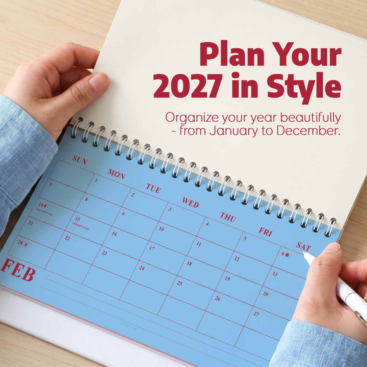 2027 Desk Calendar: Olive & Orange - photo 3