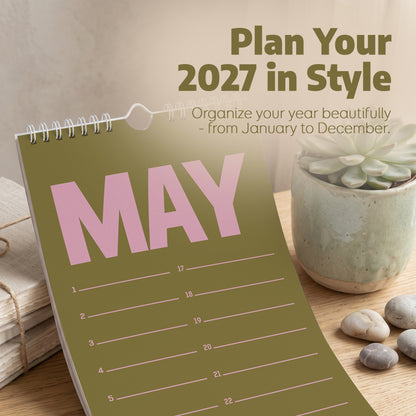 Perpetual Wall Calendar: Retro Simple (Slim, Undated) - photo 3