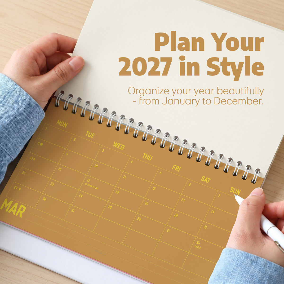 2027 Desk Calendar: Burgundy - photo 3