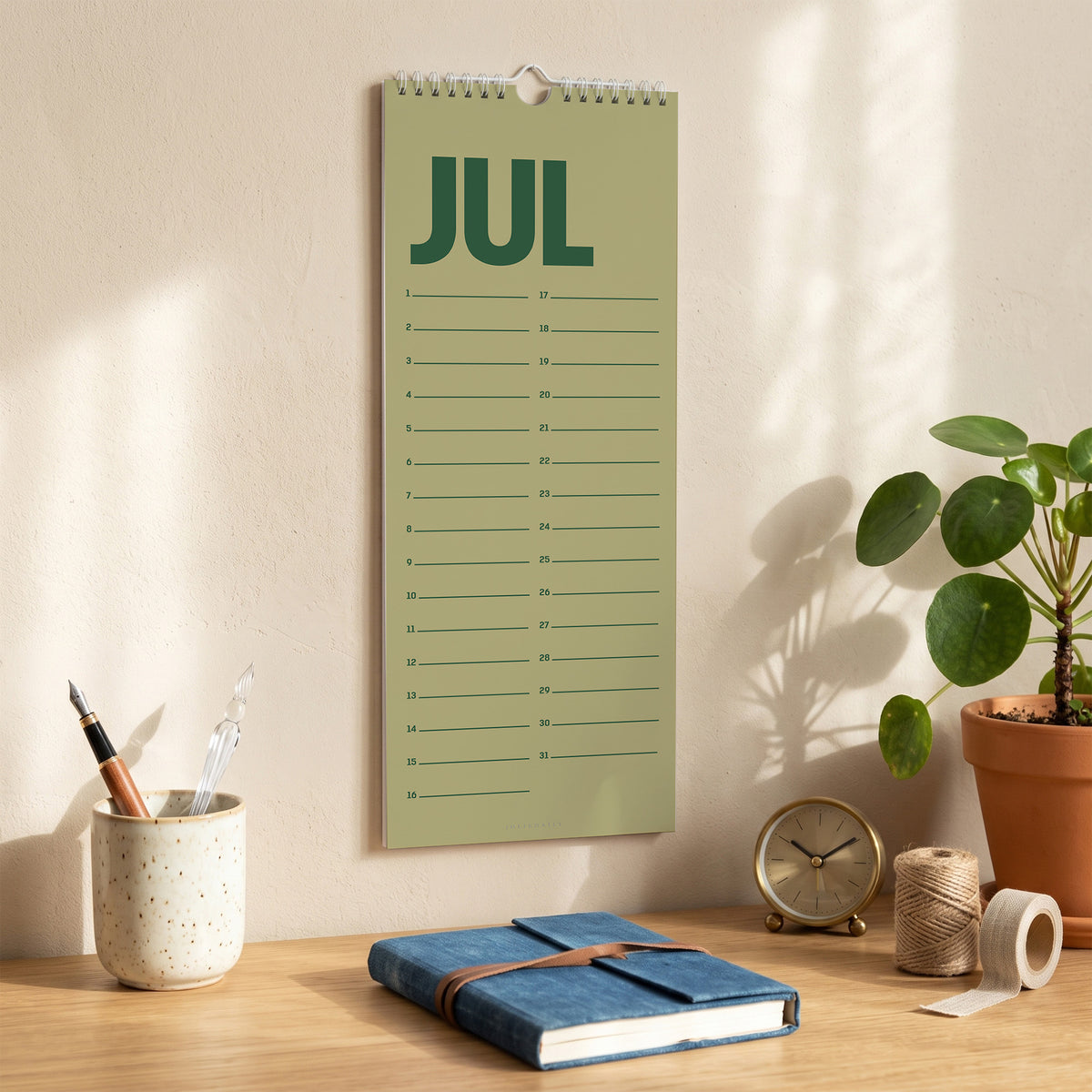 Perpetual Wall Calendar: Retro Simple (Slim, Undated) - photo 4