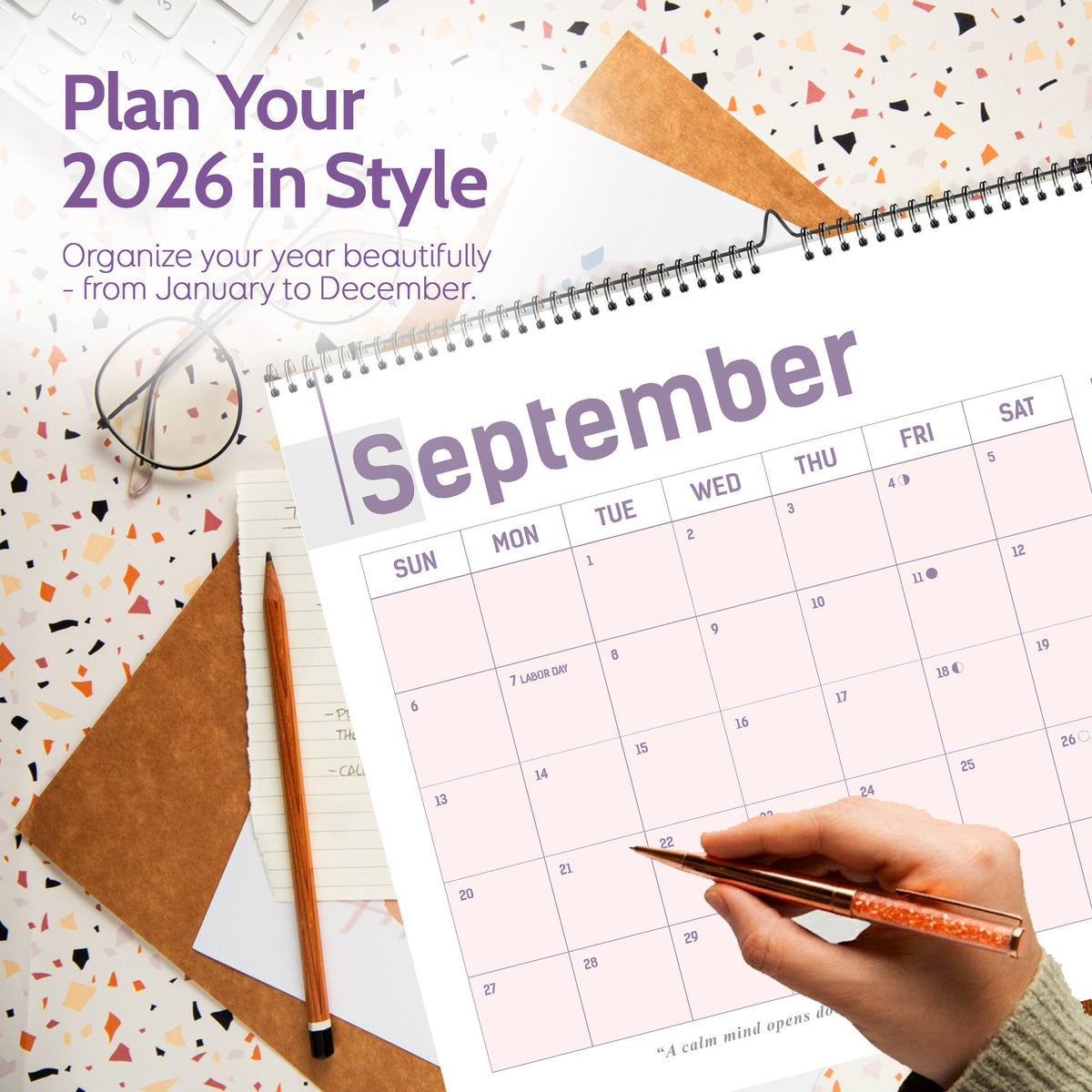 2026 Wall Calendar: Bright Simple - photo 4