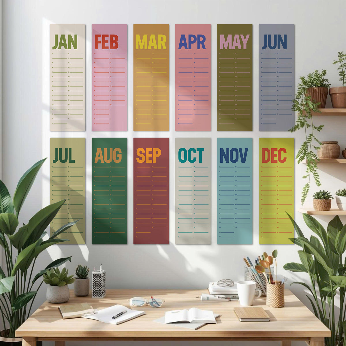 Perpetual Wall Calendar: Retro Simple (Slim, Undated) - photo 7