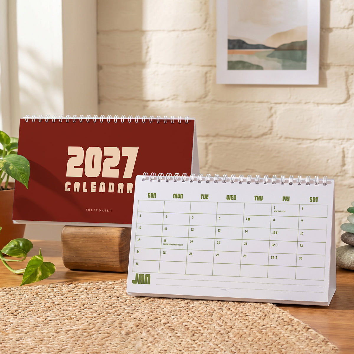 2027 Desk Calendar: Coral Red on White - photo 7
