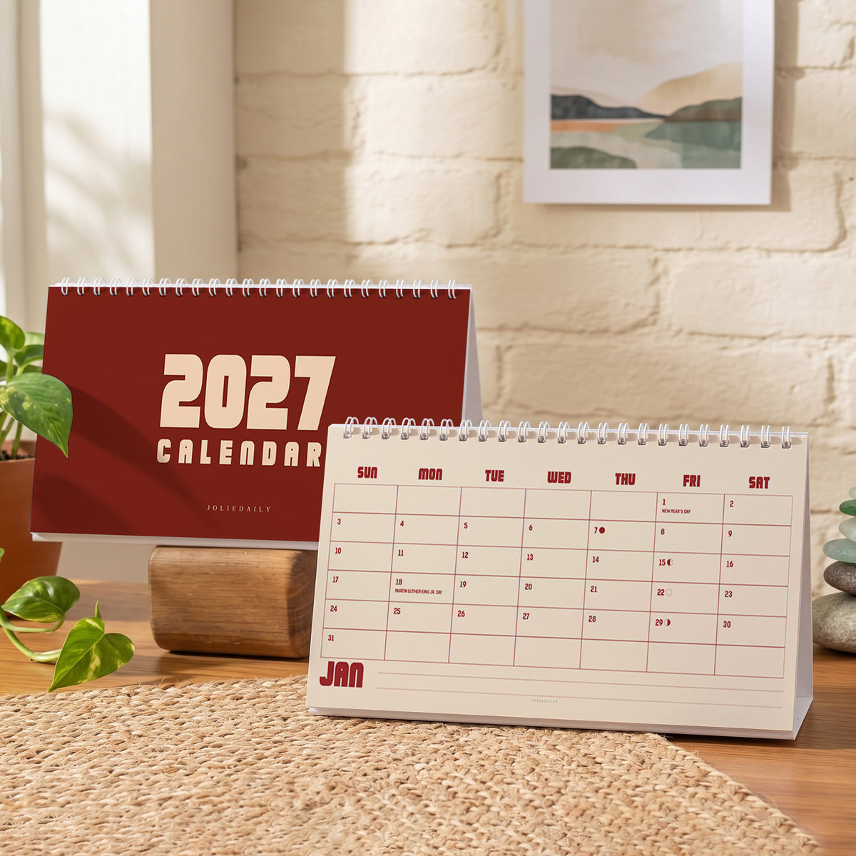 2027 Desk Calendar: Ivory & Red - photo 7