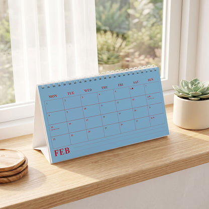 2027 Desk Calendar, Standing Flip Monthly Planner, Minimalist Design