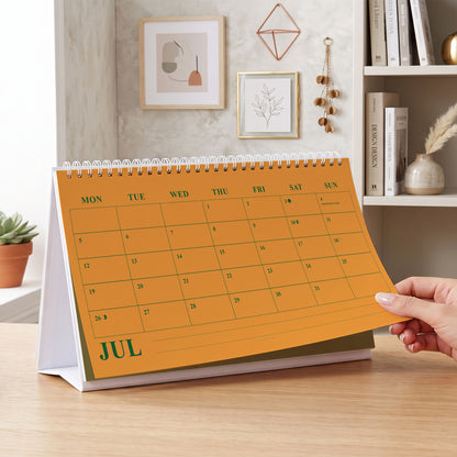 2027 Desk Calendar, Standing Flip Monthly Planner, Minimalist Design