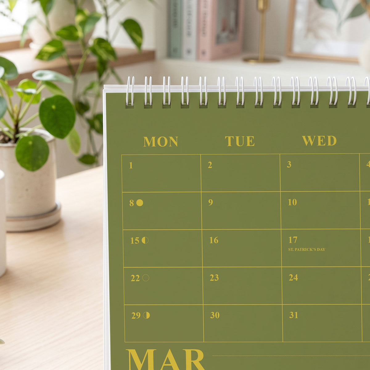 2027 Desk Calendar, Standing Flip Monthly Planner, Minimalist Design
