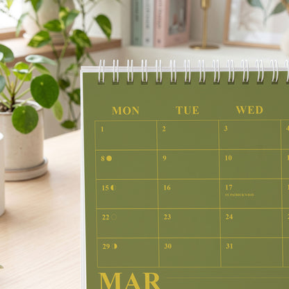 2027 Desk Calendar, Standing Flip Monthly Planner, Minimalist Design