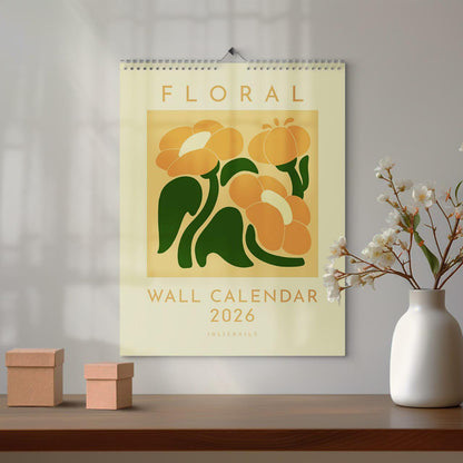 Floral Wall Calendar: 12 Colorful Monthly Planner, Recycled Paper, Monday/Sunday Start