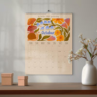 2026, 2027 Florals Wall Calendar: Art Monthly Planner, Recycled Paper, Monday/Sunday Start