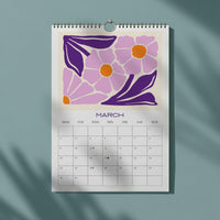 Floral Wall Calendar: 12 Colorful Monthly Planner, Recycled Paper, Monday/Sunday Start