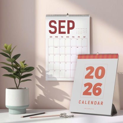 2026, 2027 Wall Calendar: 12 Bright Color Monthly Planner | Grid for writing