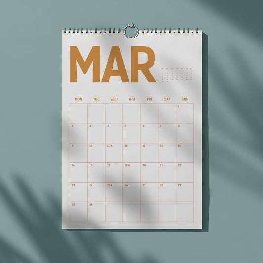 2026, 2027 Wall Calendar: 12 Bright Color Monthly Planner | Grid for writing