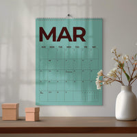 Colorful Wall Calendar 2027: Modern Simple Style | Monday or Sunday Start | Spiral Bound